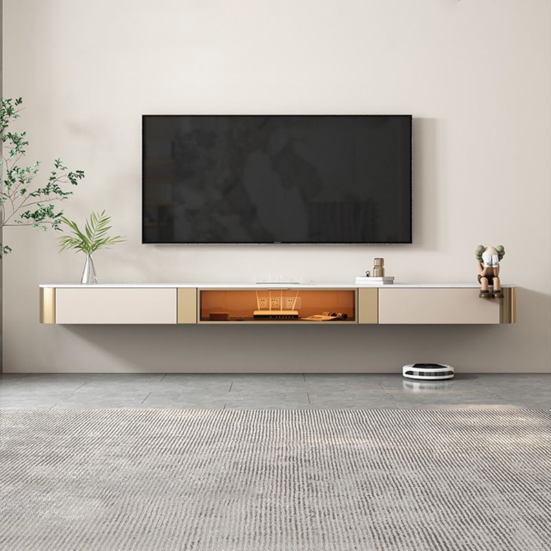 Glam Stone – console TV, meuble TV mural avec rangement pour le salon