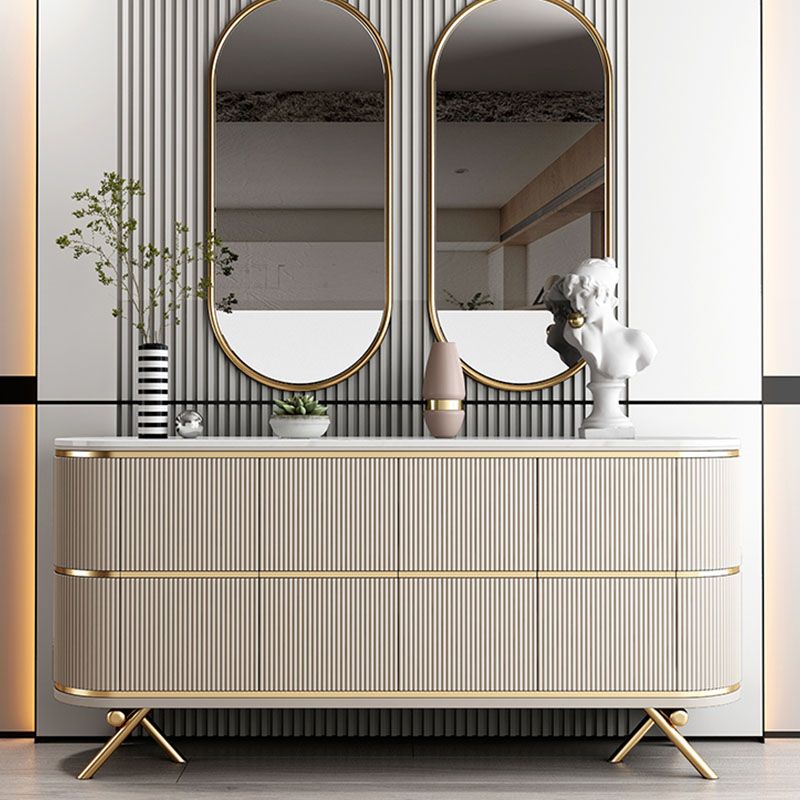 Moderno mobile sideboard in legno ingegnerizzato in stile, alto 33,5 pollici di altezza