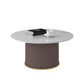 Pedestal 2 Piece Bunching Coffee Tables Glam Slate Top Cocktail Table Set