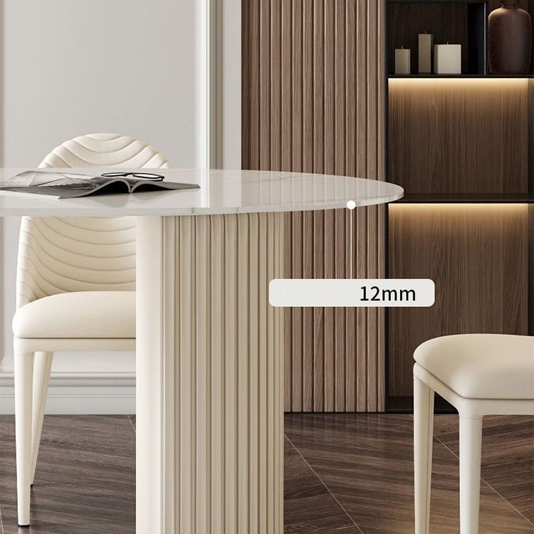 家のための伝統的な豪華なダイニングテーブル焼結石二重台車テーブル