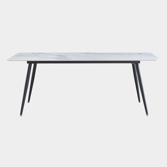 Metal Industrial Rectangle Dining Table Sintered Stone Table with 4 Black Legs Clearhalo ' dining_table' 'Dining Tables & Seating' 'Dining Tables' 'furn' 'furn_dining_table' 'Furniture' 'furniture_dining_table' 'Kitchen & Dining Furniture' 'kitchen&dining_furn' 'kitchen' 'kitchen_dining_table' 1200x1200_72296f62-e5f8-4ce6-bcb0-0c698f0aac06
