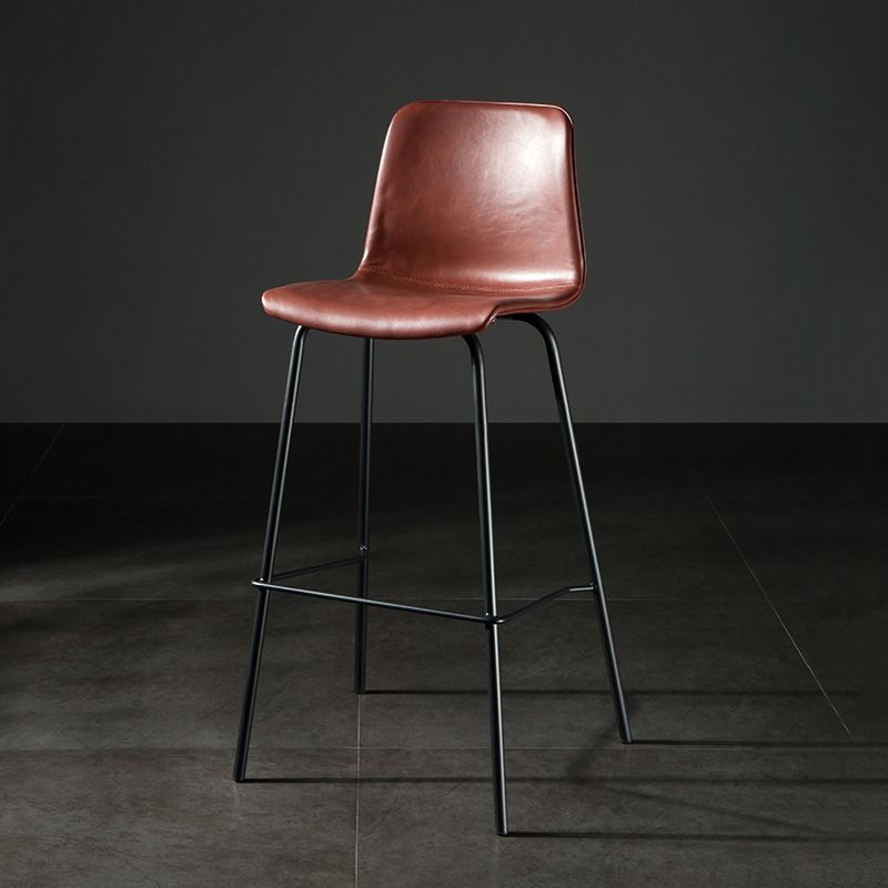 Modern Matte Finish PU Leather Barstool Low Back Restaurant Stool Clearhalo 'Bar Furniture' 'Bar Stools' 'bar_stools' 'furn' 'furn_bar_stools' 'Furniture' 'Kitchen & Dining Furniture' 1200x1200_7229bf0a-be07-4671-84ce-ba09aede7eb0