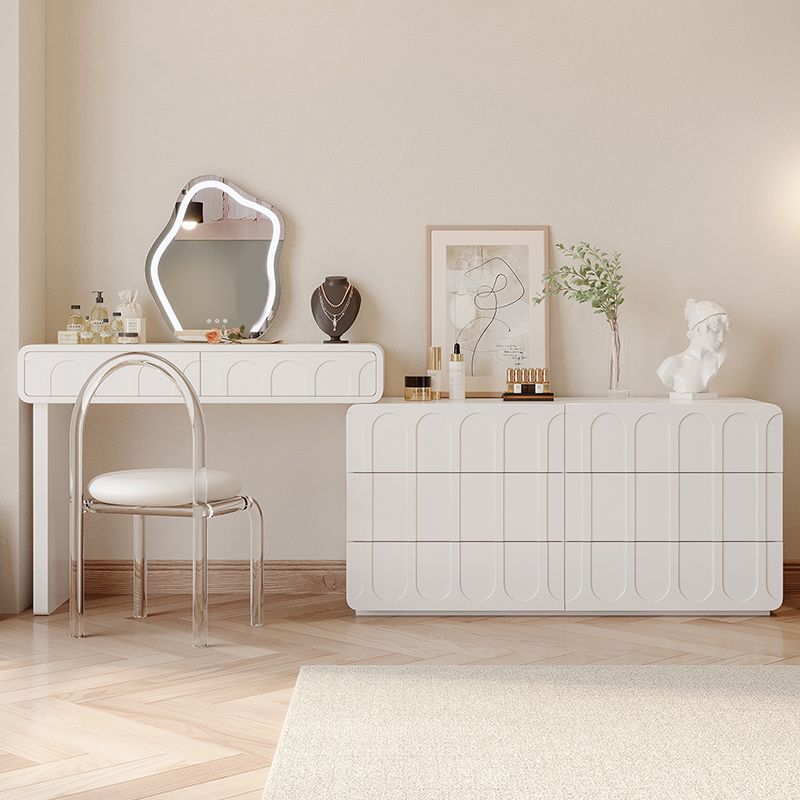 Scrivania per vanity per trucco a specchio illuminato in tavolo da toeletta per vanità in legno per camera da letto