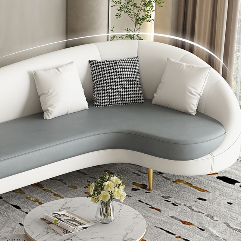 Contemporary Sloped Arm Curved Sofa Sewn Pillow Back Sofa for Living Room, Apartment Clearhalo 'furn' 'furn_sofas' 'Furniture' 'Living Room Furniture' 'Sofa' 'sofas' 1200x1200_722d4a43-ecb5-4efb-83e4-4d3d26fef1c5