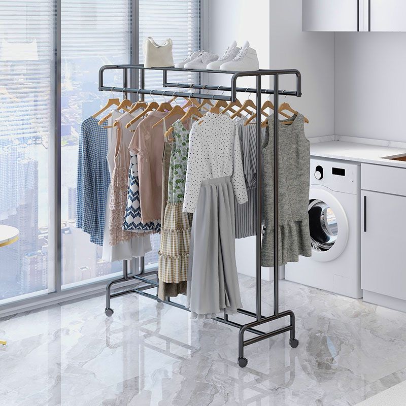 Industriële stijl kapsel rek metallic vrijstaand cut -rack met universeel wiel