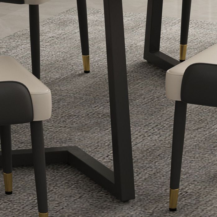 Industrial Style Dining Table Sintered Stone Rectangle Table for Home Clearhalo 'Dining Tables & Seating' 'Dining Tables' 'dining_table' 'furn' 'furn_dining_table' 'Furniture' 'Kitchen & Dining Furniture' 1200x1200_7230d320-a9da-44b7-9baa-ca6374fb416f