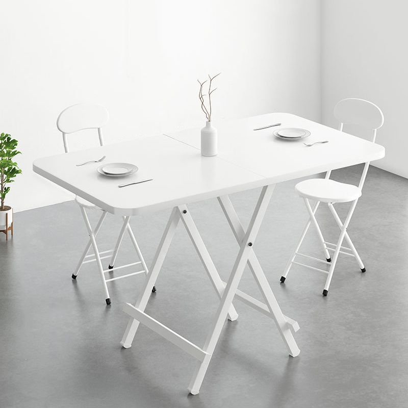 Metal and Wood Table Mid-Century Modern Style Folding Dining Table Clearhalo 'Dining Tables & Seating' 'Dining Tables' 'dining_table' 'furn' 'furn_dining_table' 'Furniture' 'Kitchen & Dining Furniture' 1200x1200_72310dff-50e1-4f0f-bd4d-308765125d70