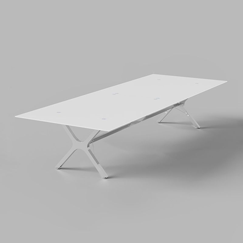 Tavolo da pranzo rettangolare contemporaneo in acciaio tavolo da pranzo in vetro per sala da pranzo