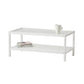 Modern Wooden Frame Coffe Table with Glass Top and Storage Shelf