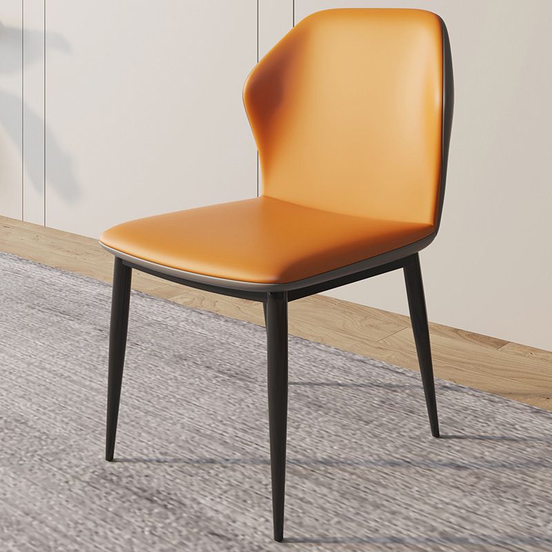 Glam Faux Leather Dining Chair Parsons Chair in Matte Finish for Brasserie Clearhalo 'Dining Chairs' 'Dining Tables & Seating' 'dining_chair' 'furn' 'furn_dining_chair' 'Furniture' 'Kitchen & Dining Furniture' 1200x1200_7234704e-738d-4002-9d80-318ac89ef161