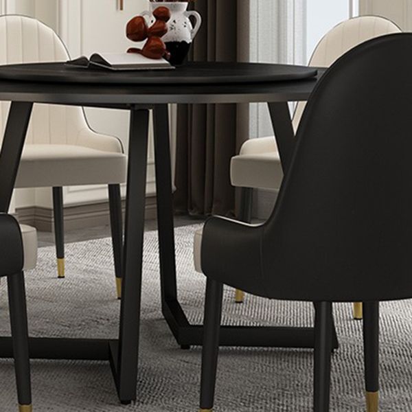 Round Double Pedestal Table Simplicity Style Dining Site Table with Turntable Clearhalo 'Dining Tables & Seating' 'Dining Tables' 'dining_table' 'furn' 'furn_dining_table' 'Furniture' 'Kitchen & Dining Furniture' 1200x1200_723598e0-1cc8-420a-9d91-73cd622ea987