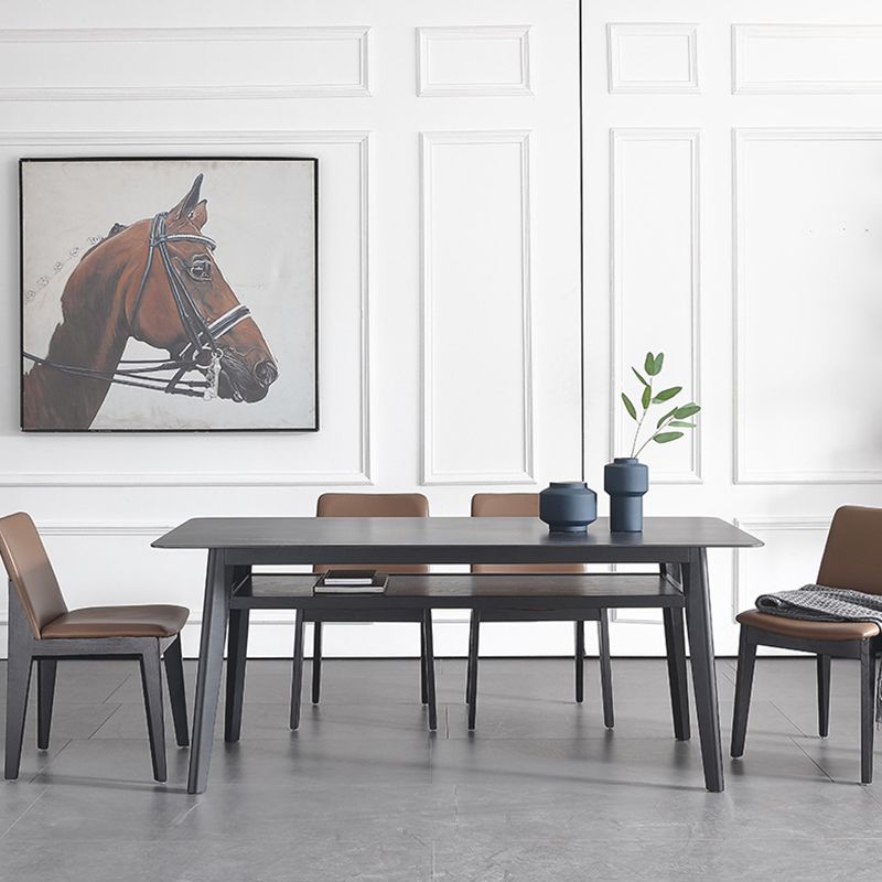Modern Sintered Stone Top Dining Set Rectangle 1/2/5/7 Pieces Wooden Dining Room Table Set Clearhalo 'Dining Room Sets' 'Dining Tables & Seating' 'dining_room_set' 'furn' 'furn_dining_room_set' 'Furniture' 'Kitchen & Dining Furniture' 1200x1200_7238ba7c-9809-474d-bb94-c72bec634b7e