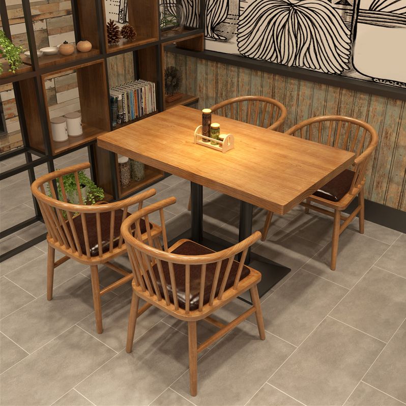 Pedestal Dining Room Table Solid Wood Dining Table for Kitchen