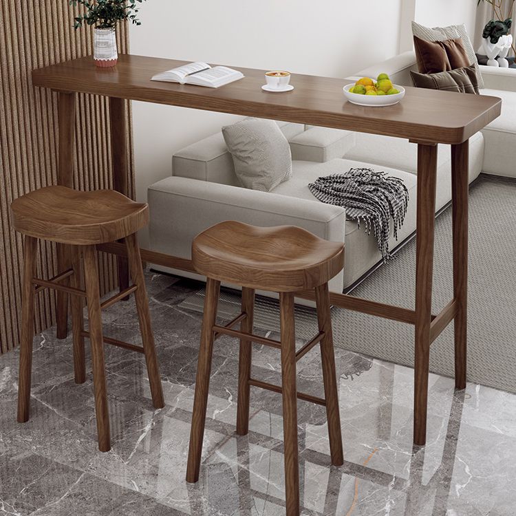 Modern Wooden Bistro Bar Table Rectangle Footrest Bar Table for Living Room Clearhalo 'Bar Furniture' 'Bar Tables' 'bar_tables' 'furn' 'furn_bar_tables' 'Furniture' 'Kitchen & Dining Furniture' 1200x1200_72396a85-2a17-45af-8573-b1ffe806ec02