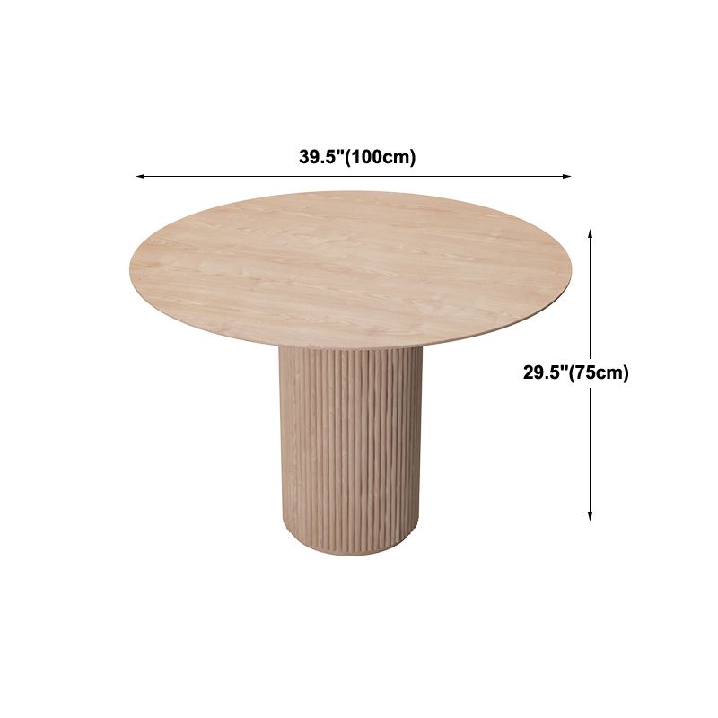 Round Pedestal Casual Dining Table Light Wood Color Fixed Table with Pinewood Solid Wood Clearhalo ' dining_table' 'Dining Tables & Seating' 'Dining Tables' 'furn' 'furn_dining_table' 'Furniture' 'furniture_dining_table' 'Kitchen & Dining Furniture' 'kitchen&dining_furn' 'kitchen' 'kitchen_dining_table' 1200x1200_723a35a6-2c04-4b45-b231-5551d3505326