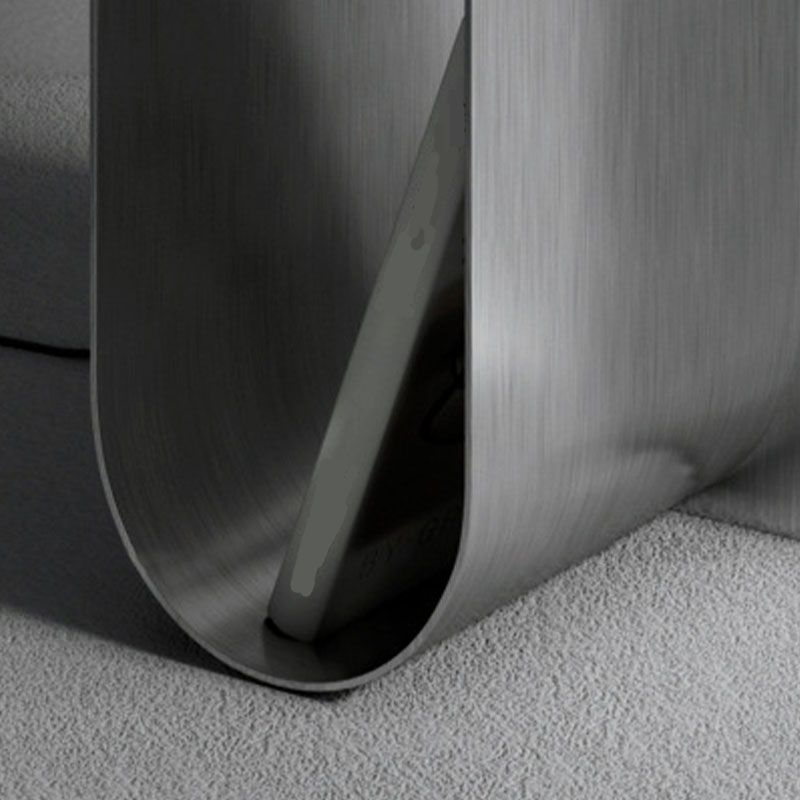 15" Tall Mid-Century Metal Rectangle Top Side Table Abstract End Table with Storage