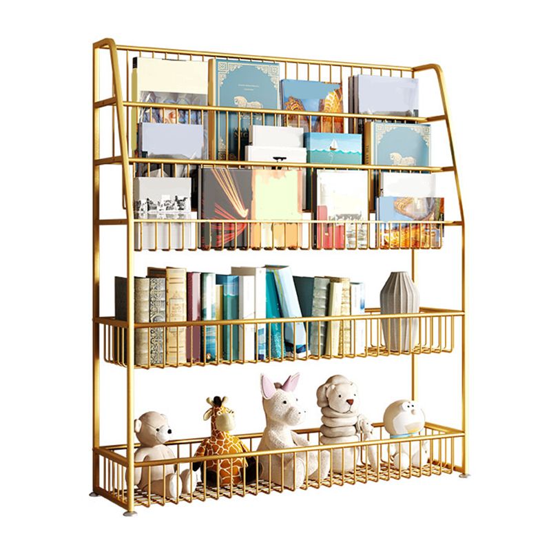 5 Levels Metal Bookcase Closed Back Shelf Bookcase for Study Room