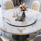 Glam Marble Round Shape Table Kitchen Dining Table with Pedestal Base Clearhalo ' dining_table' 'Dining Tables & Seating' 'Dining Tables' 'furn' 'furn_dining_table' 'Furniture' 'furniture_dining_table' 'Kitchen & Dining Furniture' 'kitchen&dining_furn' 'kitchen' 'kitchen_dining_table' 1200x1200_723aae57-c63a-42ca-8d6c-af830a2f204e