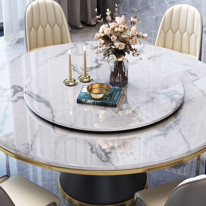 Glam Marble Round Shape Table Kitchen Dining Table with Pedestal Base Clearhalo ' dining_table' 'Dining Tables & Seating' 'Dining Tables' 'furn' 'furn_dining_table' 'Furniture' 'furniture_dining_table' 'Kitchen & Dining Furniture' 'kitchen&dining_furn' 'kitchen' 'kitchen_dining_table' 1200x1200_723aae57-c63a-42ca-8d6c-af830a2f204e
