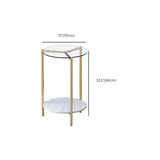 23.62 "Mesa lateral de altura Modernismo Gold Glass Top Table