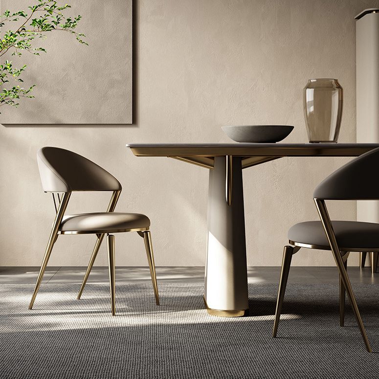 グラムキッチンサイドチェアメタルレッグオープンバックダイニングアームレスチェア