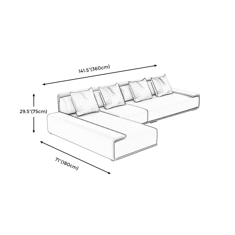 Contemporary Industrial Fabric Sofa with Bolster Pillows 29.53"High Pillow Top Arm Sofa Clearhalo 'furn' 'furn_sectionals' 'Furniture' 'furniture_sectionals' 'kitchen' 'kitchen_sectionals' 'Living Room Furniture' 'Sectionals' 1200x1200_723eb069-ebca-43ec-9eb9-a25ced910528