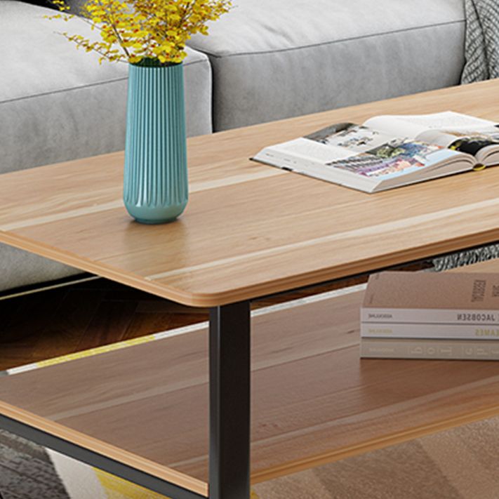 Modern Wood Rectangle Coffee Table White and Black Cocktail Table Clearhalo 'Coffee & Accent Tables' 'Coffee Tables' 'coffee_tables' 'furn' 'furn_coffee_tables' 'Furniture' 'furniture_coffee_tables' 'Living Room Furniture' 1200x1200_72406288-34c5-4c32-a5e0-c36676ba793f