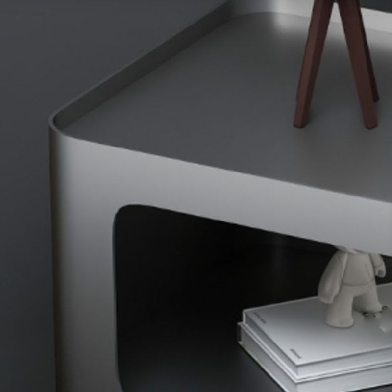 Table de nuit moderne en métal en métal ouvert pour chambre à coucher