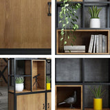 Industrial Style Bookshelf Solid Wood Open Back Bookcase for Home Office Clearhalo 'Bookcases' 'furn' 'furn_bookcases' 'Furniture' 'furniture_bookcases' 'kitchen' 'kitchen_bookcases' 'Living Room Furniture' 'Office Furniture' 1200x1200_724219f6-f5fa-40e8-97ea-05591936c098