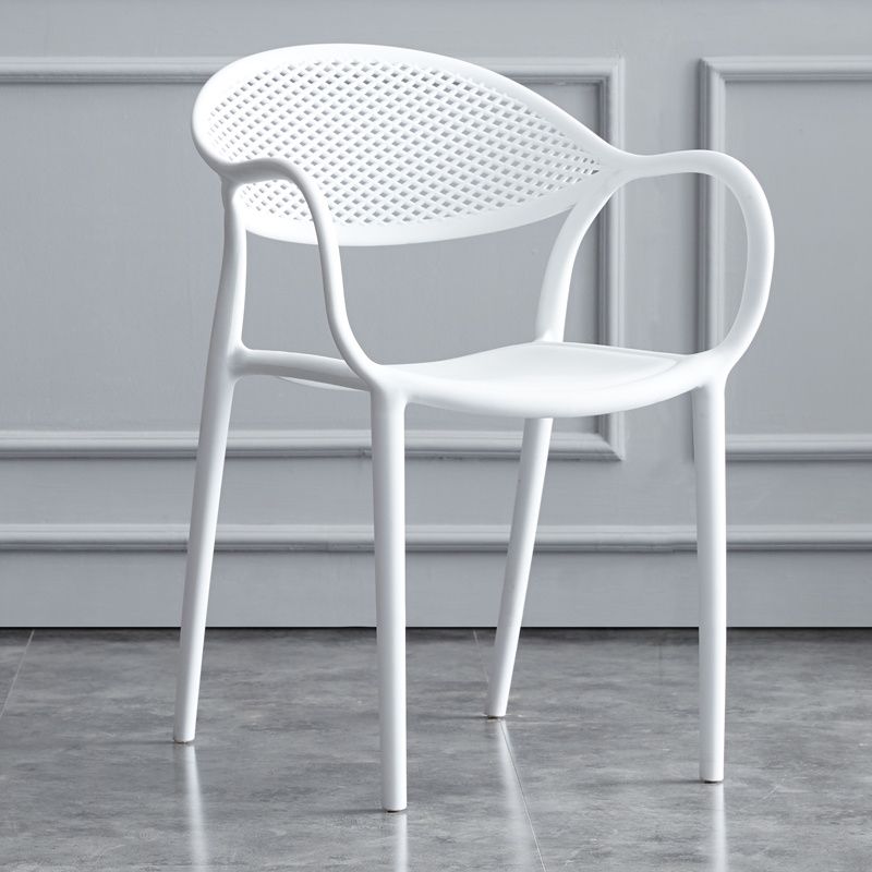 Contemporary Plastic Dining Armchair Chair Open Back Dining Side Chair for Kitchen Clearhalo ' kitchen&dining_furn' 'Dining Chairs' 'Dining Tables & Seating' 'dining_chair' 'furn' 'furn_dining_chair' 'Furniture' 'furniture_dining_chair' 'Kitchen & Dining Furniture' 'kitchen' 1200x1200_7242ff1b-4897-452c-8e6c-1a82335bb149