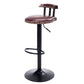 Industrial Leather Counter Height Stools Adjustable Height Bar Stool