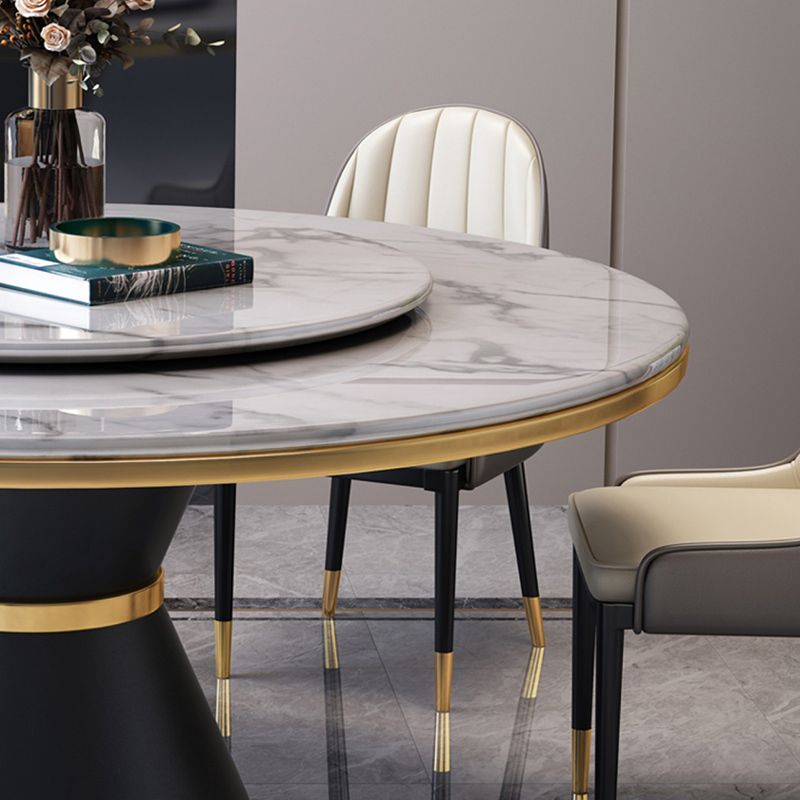 Modern Marble Dining Table Set 1/2/5/7 Pieces with Metal Base Kitchen Furniture Set