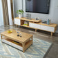 Solid Wood Coffee Table Rectangle Coffee Cocktail Table with 2 Drawers