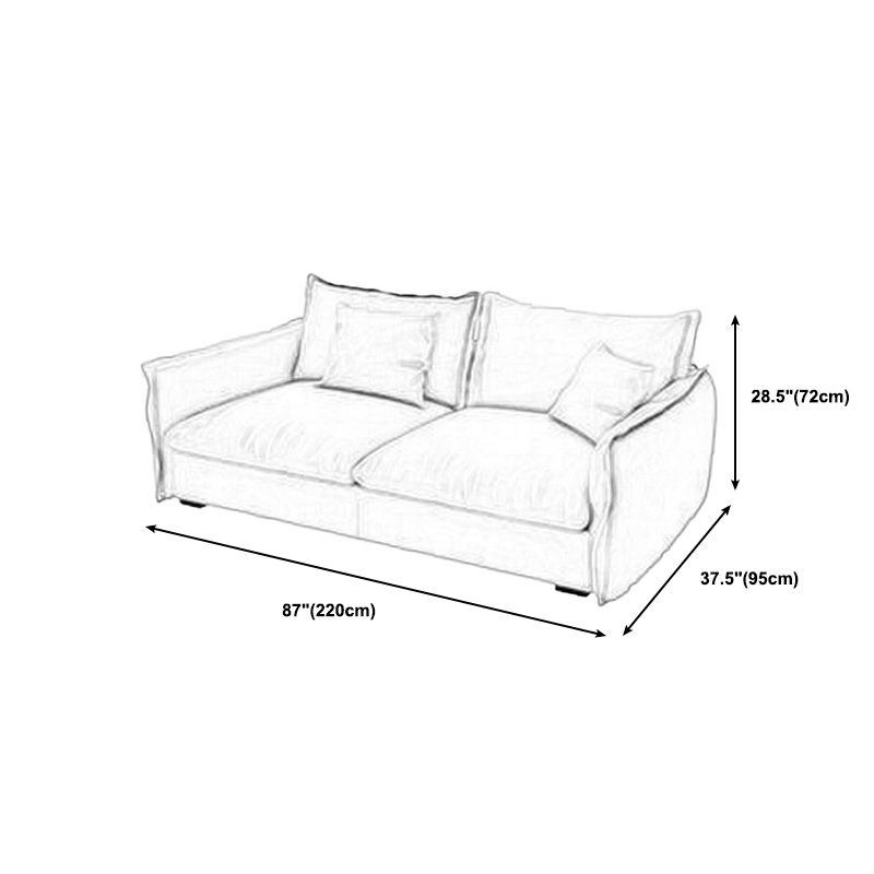 Fabric Living Room Square Arm Standard Cushions Contemporary Settee
