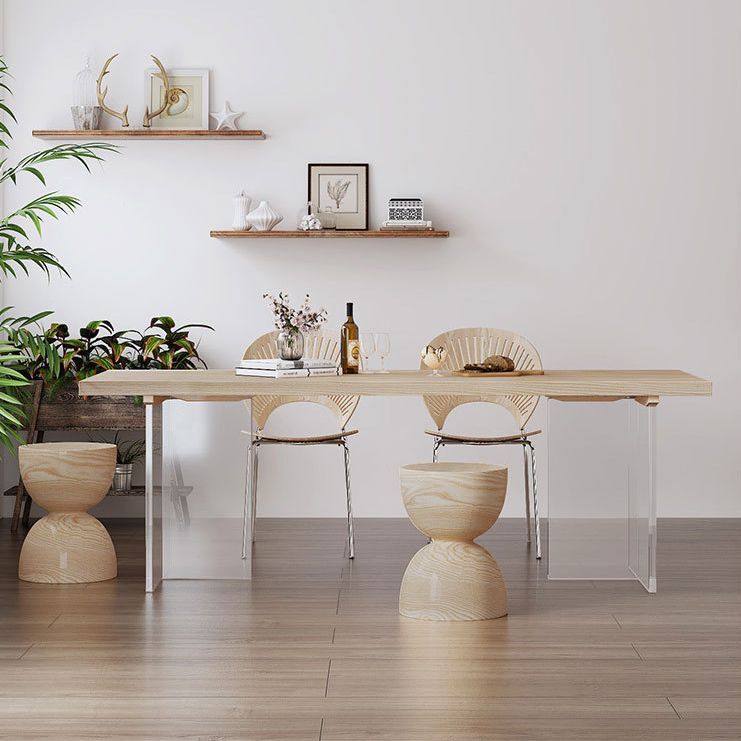 Mesa de comedor de madera sólida Mesa de comedor de lujo tradicional con base de pedestal doble