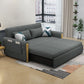 Da 30,7 "divano futon largo con archiviazione in lino pieghevole scandinavo