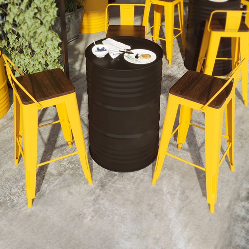 Yellow Iron Table Set 1/3/4 Pieces Industrial Bar Stool and Table Set