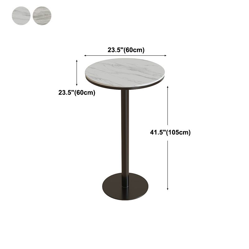Industrial Metal Bar Table Faux Marble Round Top Indoor Bistro Table - 23"x41" Clearhalo 'Bar Furniture' 'Bar Tables' 'bar_tables' 'furn' 'furn_bar_tables' 'Furniture' 'furniture_bar_tables' 'Kitchen & Dining Furniture' 'kitchen&dining_furn' 'kitchen' 1200x1200_724b65e5-8c09-4cb3-956c-4ce1ede55bb2