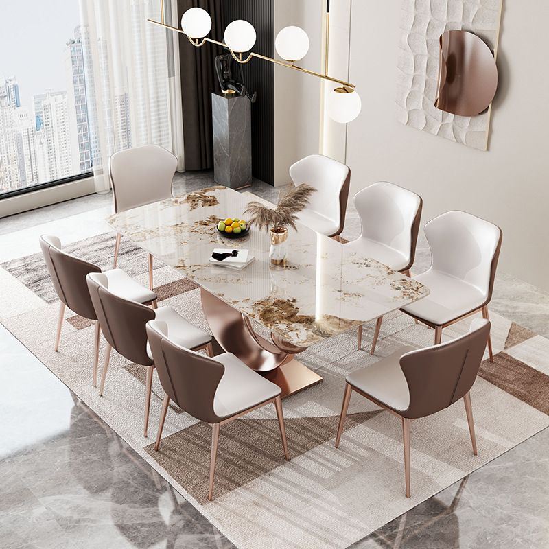 Modern Style Sintered Stone Dining Table Set 1/4/5/7/9 Pieces Dining Set for Home Use Clearhalo 'Dining Room Sets' 'Dining Tables & Seating' 'dining_room_set' 'furn' 'furn_dining_room_set' 'Furniture' 'Kitchen & Dining Furniture' 1200x1200_724c4e0c-9c6e-45ef-9593-c38f493234fe