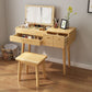 Scandinavian Bedroom Dressing Table Rubberwood Flip-Top Make-up Vanity Clearhalo 'Bedroom Furniture' 'furn' 'furn_makeup_vanities' 'Furniture' 'Makeup Vanities' 'makeup_vanities' 1200x1200_724d19cd-a91a-4f4c-b7e2-89f3912aafec