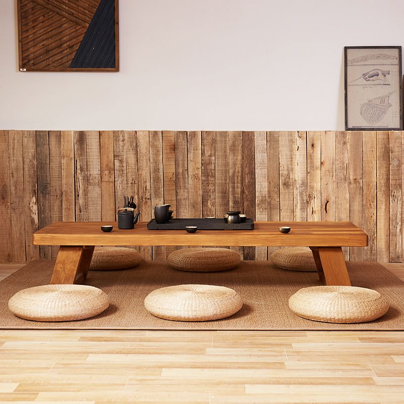 Table basse contemporaine à 4 pieds, table de cocktail en bois massif