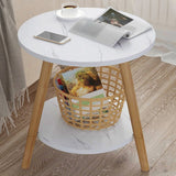 Skandinavischer runder Endtisch Holzstativsofa Beispeicher mit Lagerung