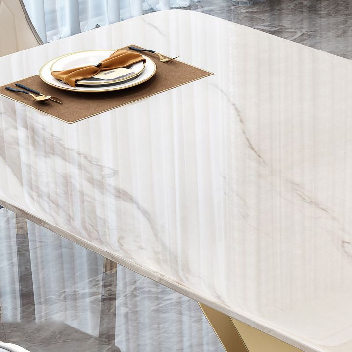 Luxury Sintered Stone Top Dining Set Rectangle 1/4/5/7 Pieces Kitchen Table with Chairs Clearhalo 'Dining Room Sets' 'Dining Tables & Seating' 'dining_room_set' 'Furniture' 'furniture_dining_room_set' 'Kitchen & Dining Furniture' 1200x1200_724e8da5-016e-4c4a-8923-1ffebedd2958