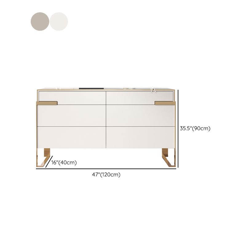 Comenedor de almacenamiento glamorante de estados de madera con 6 cajones