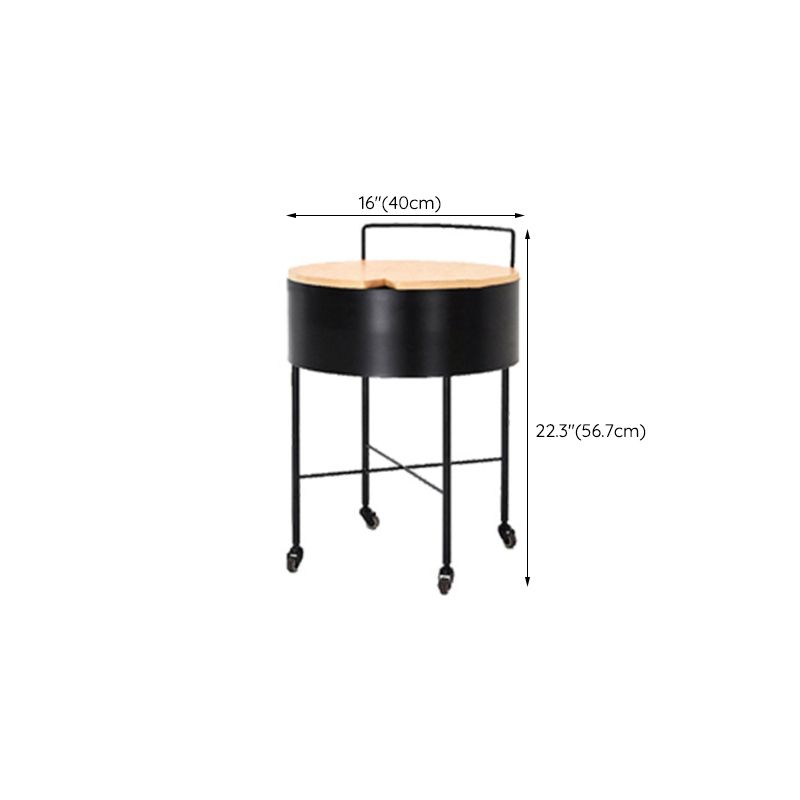 Modern Cross Legs End Table Removable Round Sofa Table with Storage