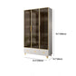 Glam Standard Book Shelf Engineered Wood Bookcase with Doors