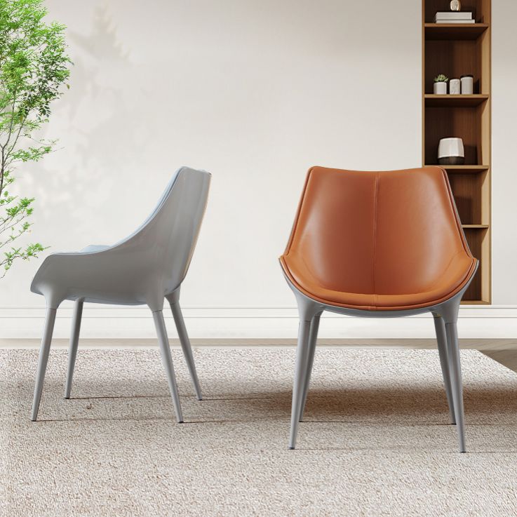 Minimalist Style Leather Dining Arm Chairs Solid Back Upholstered Chairs (Set of 2) Clearhalo ' kitchen&dining_furn' 'Dining Chairs' 'Dining Tables & Seating' 'dining_chair' 'furn' 'furn_dining_chair' 'Furniture' 'furniture_dining_chair' 'Kitchen & Dining Furniture' 'kitchen' 1200x1200_72510f04-5a43-4cc0-a1bb-3c301d38c9e4