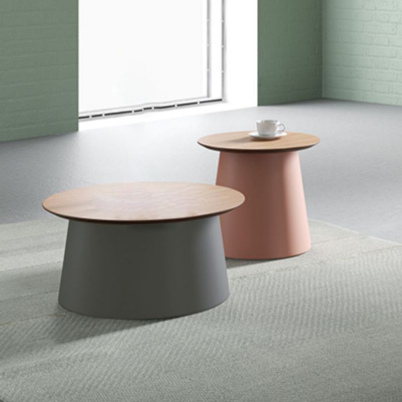 Tavolino moderno rotondo acrilico/legno con tavolino da caffè a base di un piede