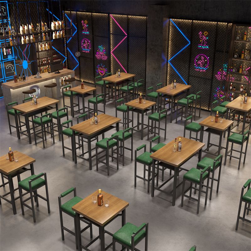 Ensemble de Table de Bar moderne 1/2/5 pièces, Table de comptoir en bois de pin avec tabourets hauts