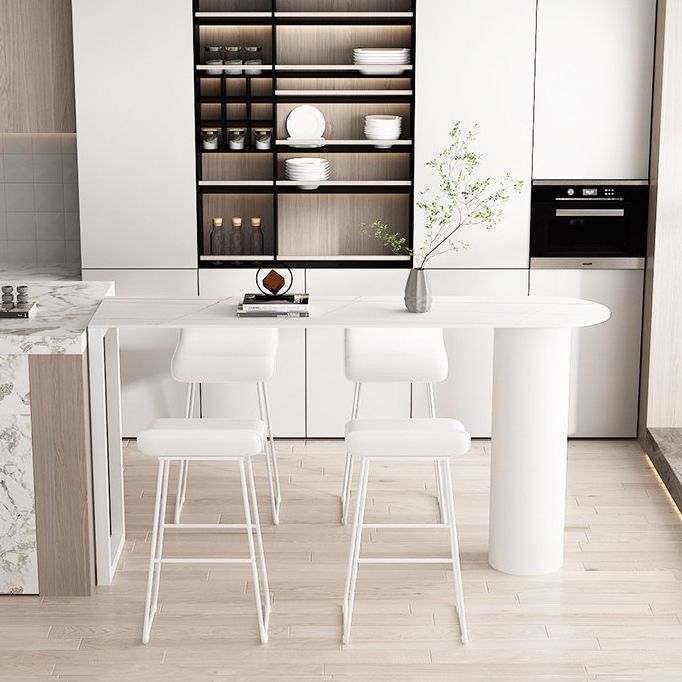 Contemporary 1/2/3/5 Pieces Sintered Stone Pub Table Set Fixed Table Counter Table
